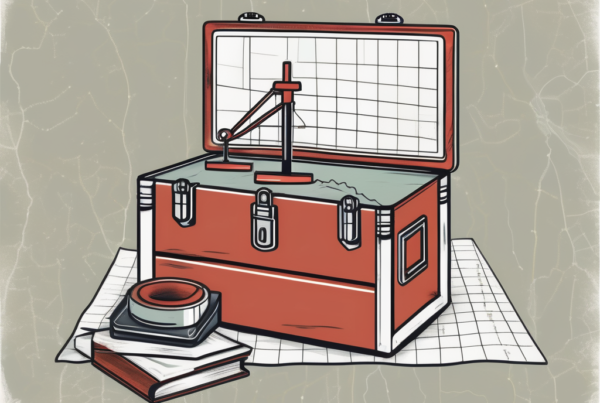 A scale balancing a toolbox (symbolizing work) and a school book (symbolizing education)